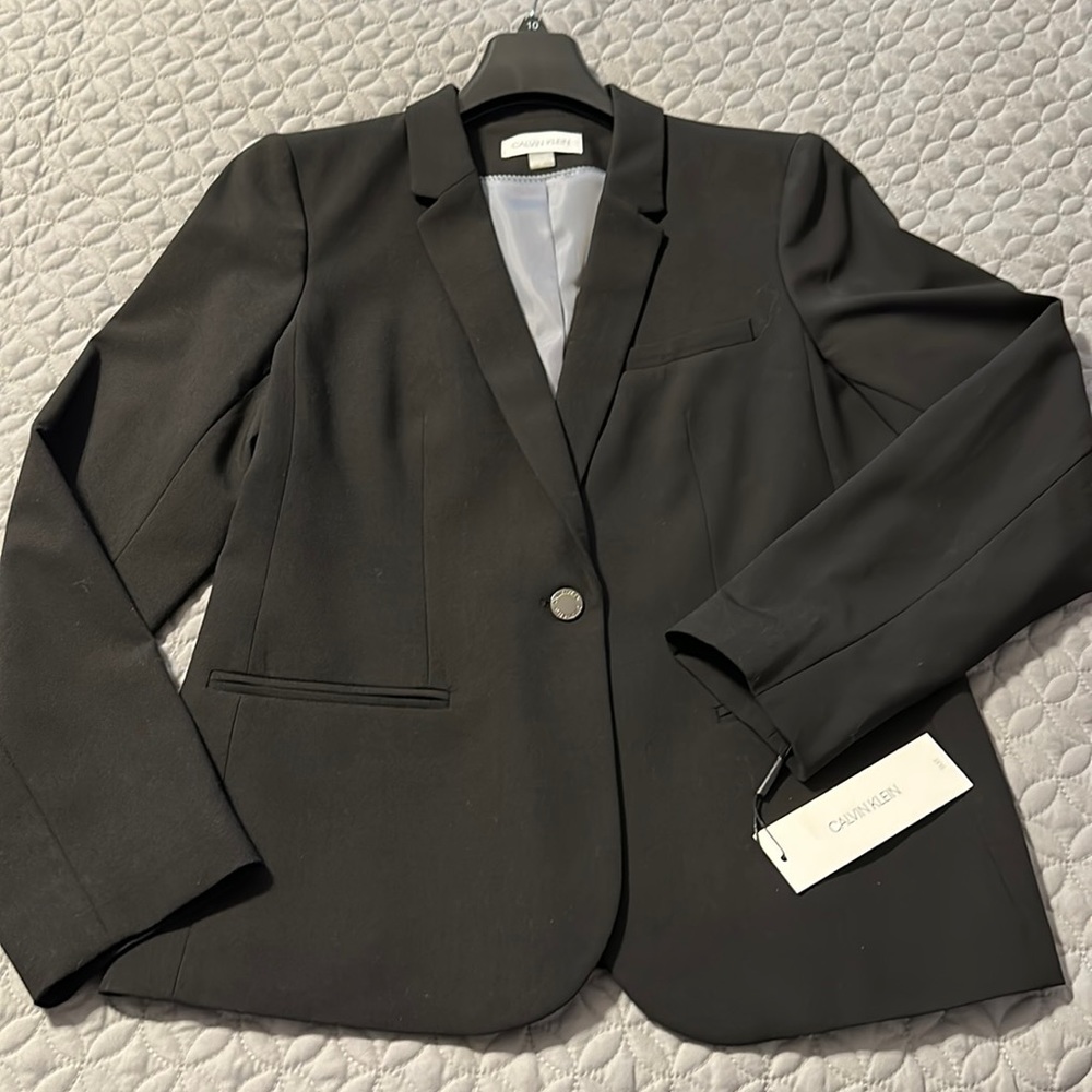 Calvin Klein Black Suit Blazer Jacket New With Tags Size 10